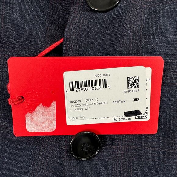 Hugo Boss Mens Modern Fit Performance Super Flex Suit Jacket Dark Blue 36S - Picture 4 of 5